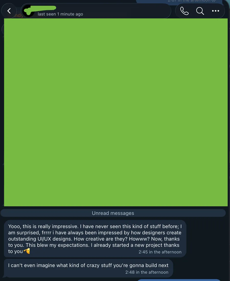 Yooo, this is really impressive. I have never seen this kind of stuff before. This blew my expectations. I already started a new project thanks to you. I can't even imagine what kind of crazy stuff you're gonna build next.
