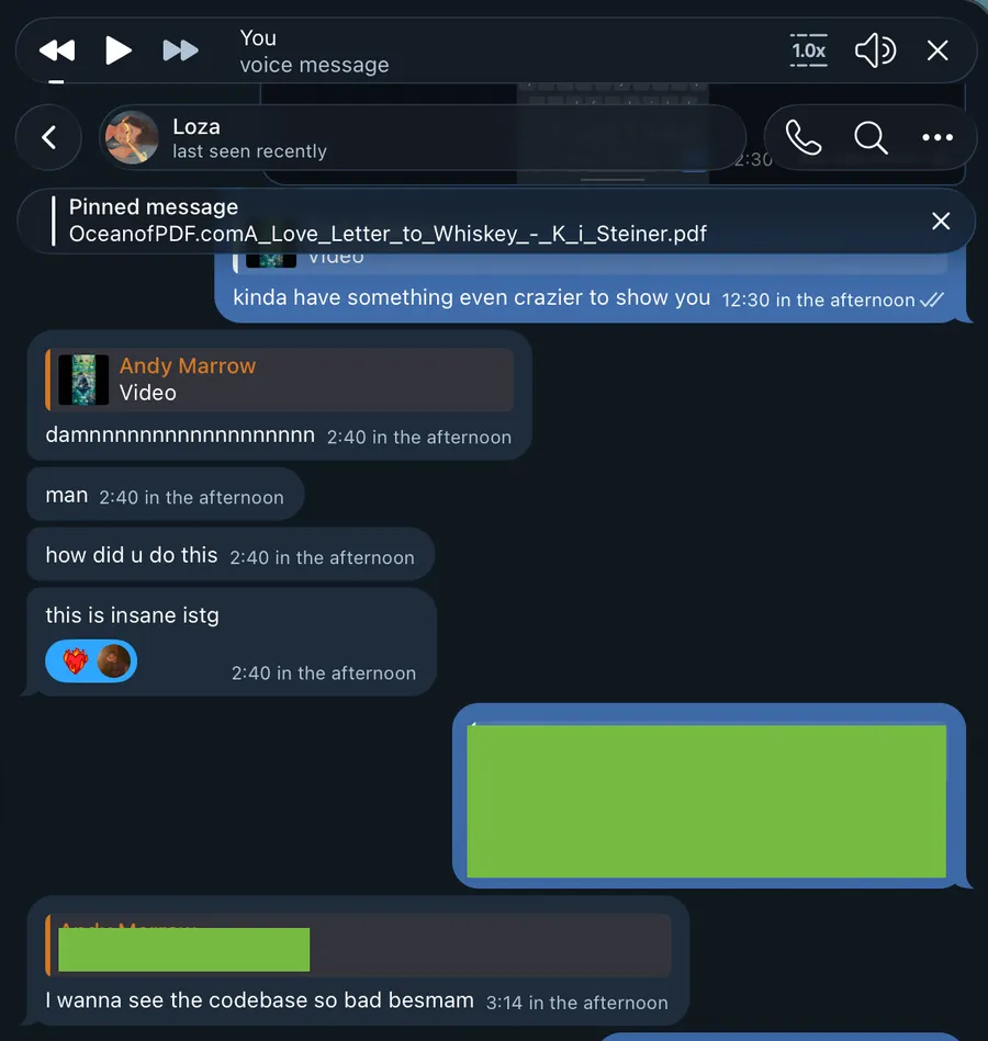 Damnnnn. Man. How did u do this. This is insane istg. I wanna see the codebase so bad.